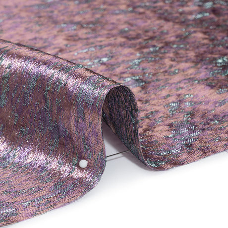 Metallic Brocade - Peach, Pale Pink and Sky Blue Mottled Abstract