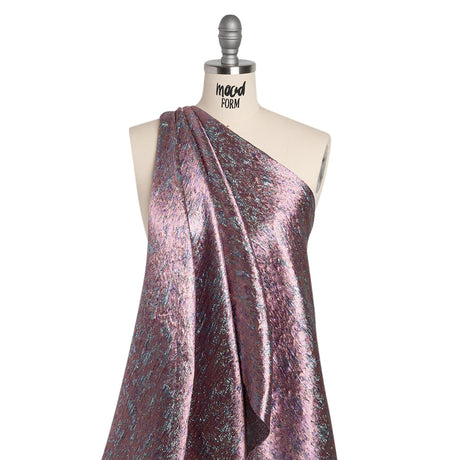 Metallic Brocade - Peach, Pale Pink and Sky Blue Mottled Abstract