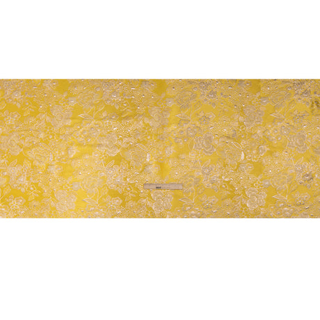 Metallic Brocade - Sunshine Yellow and Gold Flower Garden