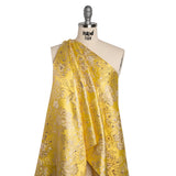 Metallic Brocade - Sunshine Yellow and Gold Flower Garden
