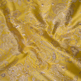Metallic Brocade - Sunshine Yellow and Gold Flower Garden