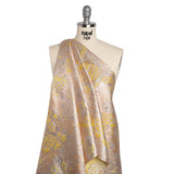 Metallic Brocade - Baby Pink, Yellow and Silver Flower Garden