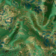 Metallic Brocade - Emerald Green, Teal and Gold Flower Garden