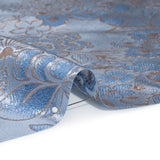 Metallic Brocade - Pastel Blue, Country Blue and Silver Flower Garden