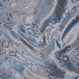 Metallic Brocade - Pastel Blue, Country Blue and Silver Flower Garden