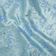 Metallic Brocade - Baby Blue and Aqua Flower Garden