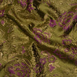 Metallic Brocade - Fuchsia, Olive Green and Gold Flower Garden