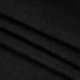 Polyester Brocade - Monochrome Black Floral Drawings