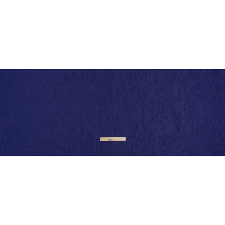 Polyester Brocade - Monochrome Bright Navy Floral Drawings