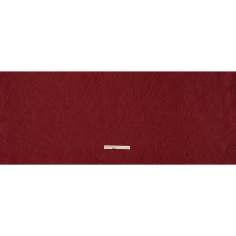 Polyester Brocade - Monochrome Wine Red Floral Drawings
