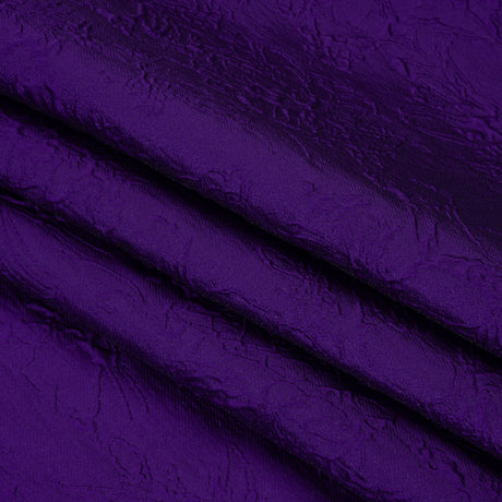Polyester Brocade - Monochrome Purple Floral Drawings