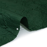Polyester Brocade - Monochrome Dark Green Floral Drawings