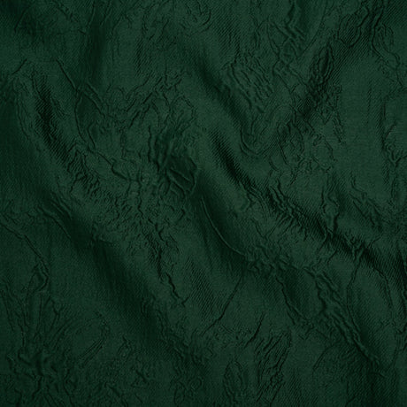 Polyester Brocade - Monochrome Dark Green Floral Drawings
