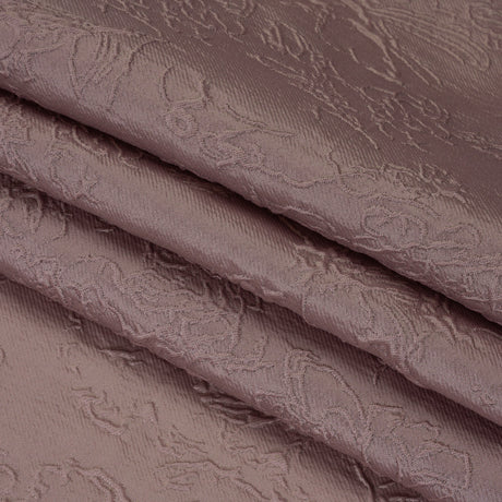 Polyester Brocade - Monochrome Mauve Floral Drawings