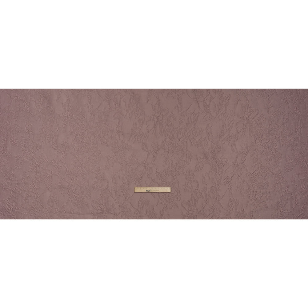 Polyester Brocade - Monochrome Mauve Floral Drawings