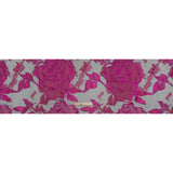 Metallic Burnout Brocade - Hot Pink, Black and Magenta Roses and Hyacinths