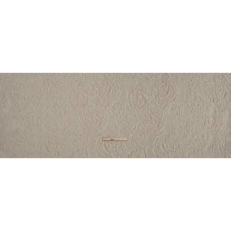 Polyester Brocade - Monochrome Light Beige Roses and Leaves