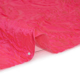 Polyester Brocade - Monochrome Neon Pink Roses and Leaves