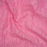 Polyester Brocade - Monochrome Pastel Pink Roses and Leaves