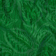 Polyester Brocade - Monochrome Kelly Green Roses and Leaves