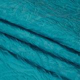 Polyester Brocade - Monochrome Turquoise Roses and Leaves