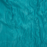Polyester Brocade - Monochrome Turquoise Roses and Leaves
