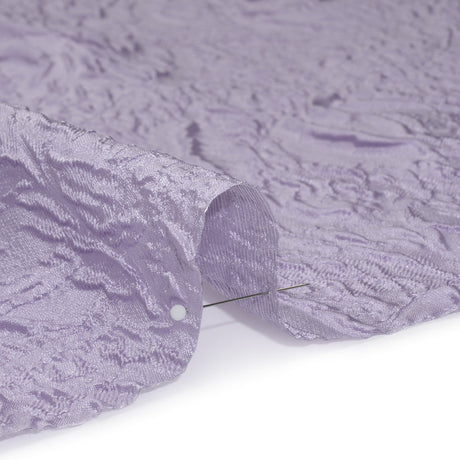 Polyester Brocade - Monochrome Lavender Roses and Leaves