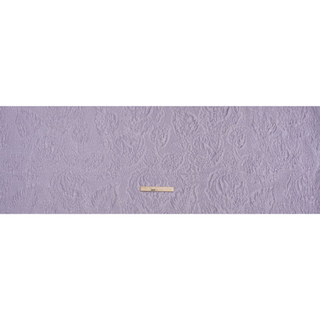 Polyester Brocade - Monochrome Lavender Roses and Leaves