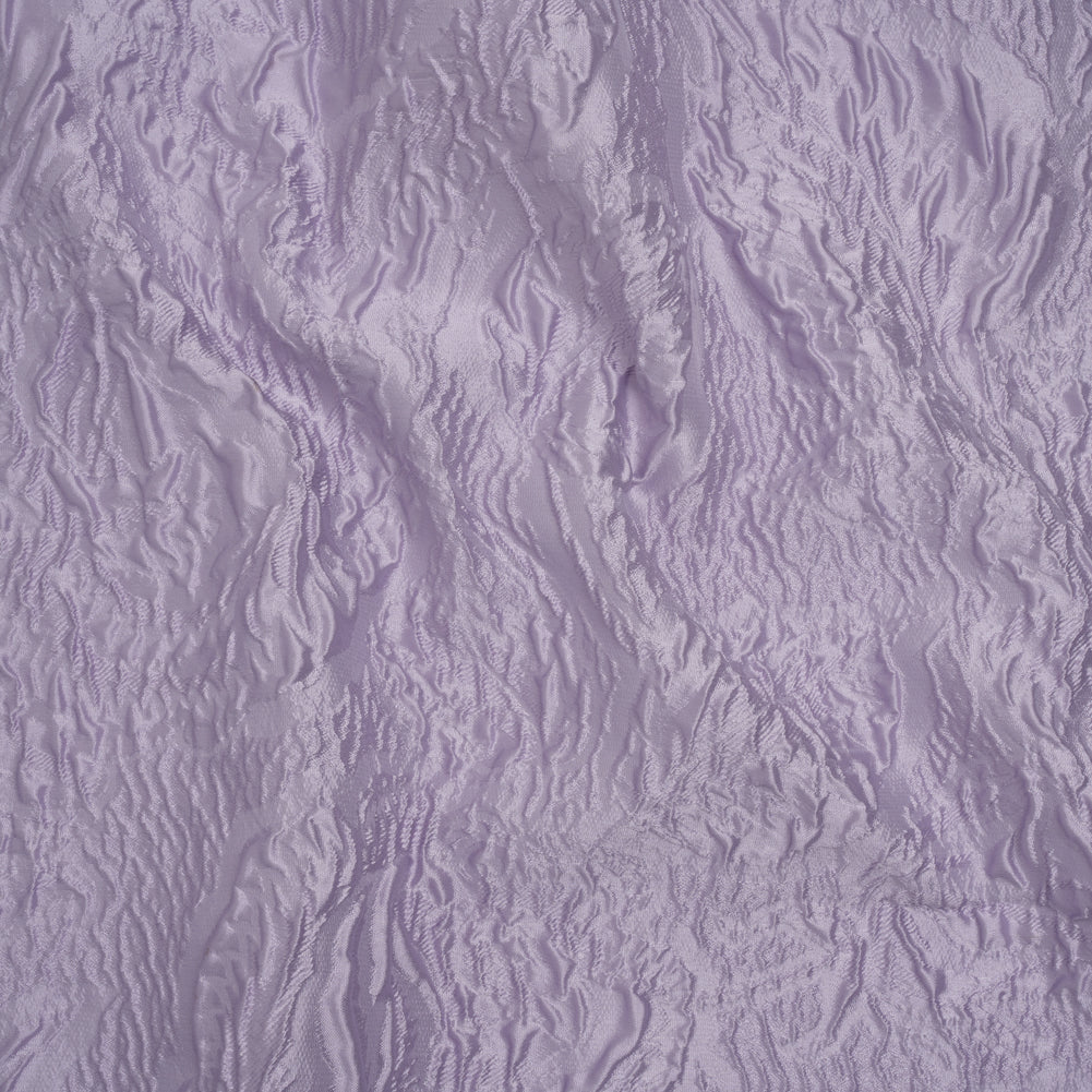 Polyester Brocade - Monochrome Lavender Roses and Leaves