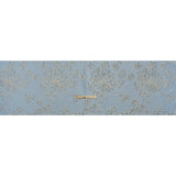 Metallic Brocade - Sky Blue and Gold Blossoming Stems