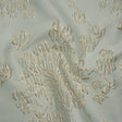 Metallic Brocade - Pale Mint and Gold Blossoming Stems