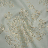 Metallic Brocade - Pale Mint and Gold Blossoming Stems