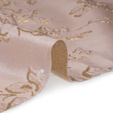Metallic Brocade - Baby Pink and Gold Blossoming Stems