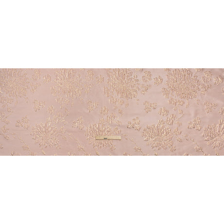 Metallic Brocade - Baby Pink and Gold Blossoming Stems