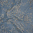 Metallic Brocade - Country Blue and Gold Illustrated Garden