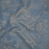 Metallic Brocade - Country Blue and Gold Illustrated Garden