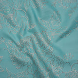 Metallic Brocade - Light Turquoise and Gold Illustrated Garden