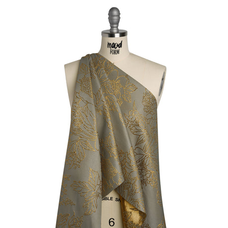 Metallic Brocade - Gray and Gold Illustrated Garden