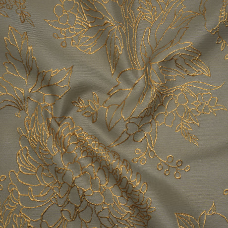 Metallic Brocade - Gray and Gold Illustrated Garden