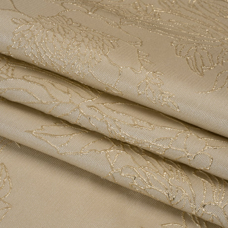 Metallic Brocade - Beige and Gold Illustrated Garden