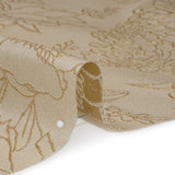 Metallic Brocade - Beige and Gold Illustrated Garden