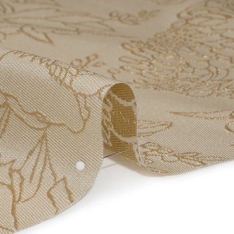 Metallic Brocade - Beige and Gold Illustrated Garden