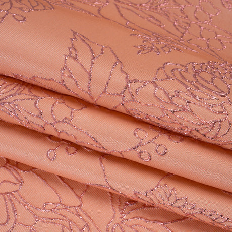 Metallic Brocade - Baby Pink and Magenta Illustrated Garden