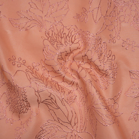 Metallic Brocade - Baby Pink and Magenta Illustrated Garden