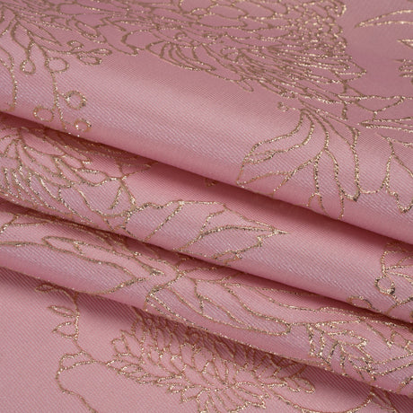 Metallic Brocade - Baby Pink and Gold Illustrated Garden