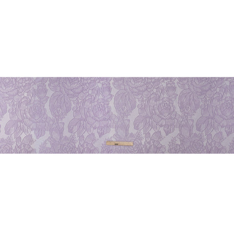 Polyester Brocade - Lavender Cabbage Roses