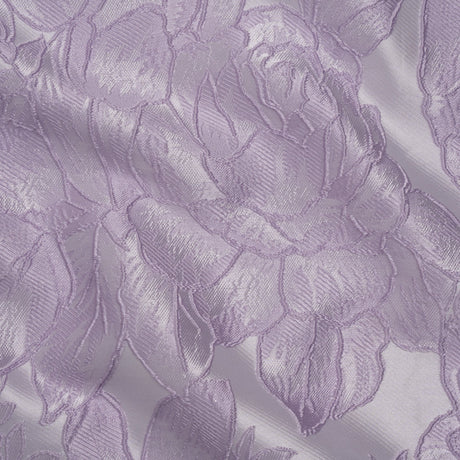 Polyester Brocade - Lavender Cabbage Roses