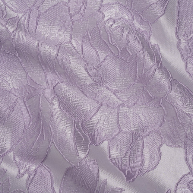 Polyester Brocade - Lavender Cabbage Roses