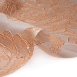 Polyester Brocade - Peach Cabbage Roses