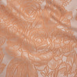 Polyester Brocade - Peach Cabbage Roses